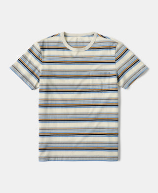 Vintage Striped Cotton Pocket T-Shirt