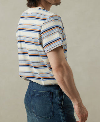 Vintage Striped Cotton Pocket T-Shirt