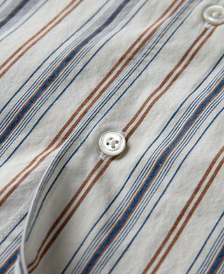 Colour Stripe Band Collar Shirt - White