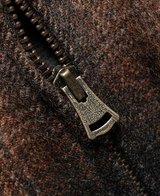 1930s Wool Shadow Plaid Tweed Cossack Jacket