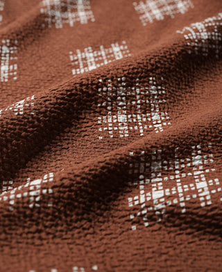 Printed Seersucker Cuban Collar Aloha Shirt