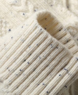 Diamond Cable Knit Shawl Collar Cardigan