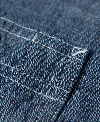 pocket detail of 1943 Slub Cotton Chambray Work Shirt