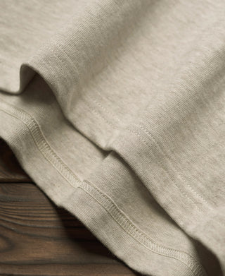 10.5 oz Loopwheel Tubular Henley Shirt - Oatmeal - Size S