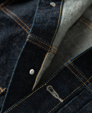 Buttonhole detail of 1950s Type 2 Selvedge Denim Jacket