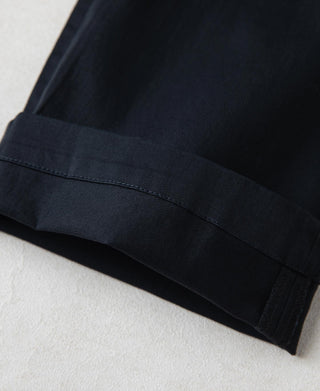 Cotton-Blend Slim Tapered Trousers - Navy