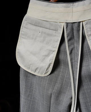 1940s Gray Striped Wool Suit Trousers