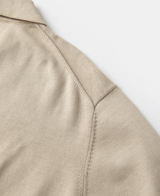 Lot 910L Long Sleeve Knitted Polo Shirt - Apricot