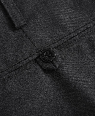 Hollywood Waisted Wool Blend Trousers - Dark Gray