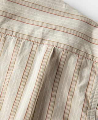 Colour Stripe Band Collar Shirt - Apricot