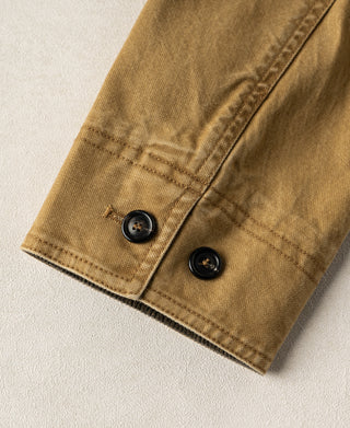 Khaki jacket sleeve cuff with two adjustable buttons