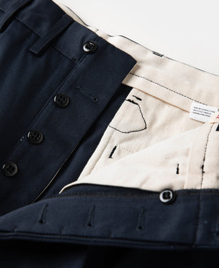 Lot 830 1940s Two Tuck Chino Trousers - Navy