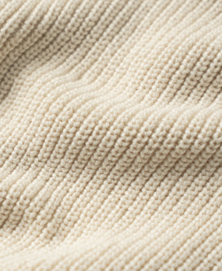 Rib & Seed-Stitch US Cotton Knit Sweater