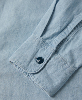 Military Wash Chambray Workshirt - Washed Blue