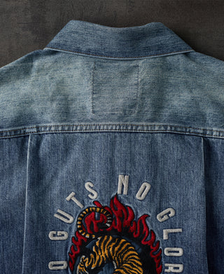 Heavyweight Motorcycle Embroidered Denim Vest