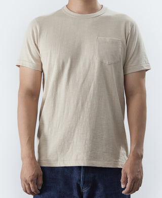 7.4 oz Slub Cotton Loopwheel Tubular Pocket T-Shirt - Apricot