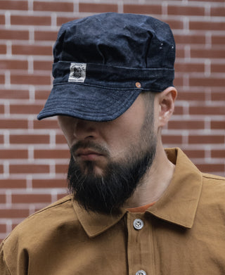 Indigo Denim Railroad Engineer Cap