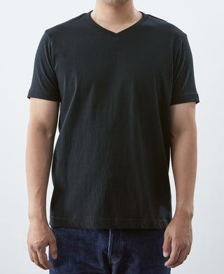 7.2 oz Cotton V-Neck Tubular T-Shirt - Black