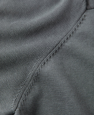 Lot 910L Long Sleeve Knitted Polo Shirt - Gray