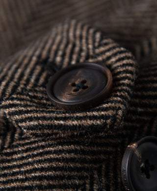 1920s Brown Herringbone Tweed Balmacaan Coat