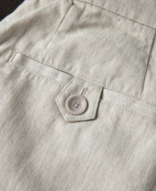 Retro Drawstring Slub Cotton Straight-leg Trousers