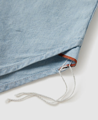Military Wash Chambray Workshirt - Washed Blue