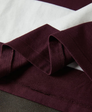 Lot 104 Heavyweight Wide Border T-Shirt - Burgundy/White