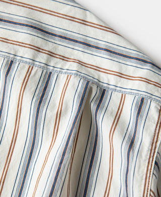 Colour Stripe Band Collar Shirt - White