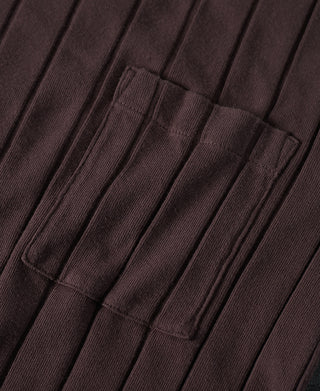 Lot 105 Drop Needle Ribbed Pocket T-Shirt - Chocolate Brown