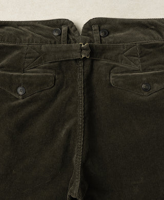 1920s Heavy Corduroy Farmer Work Trousers - Dark Green