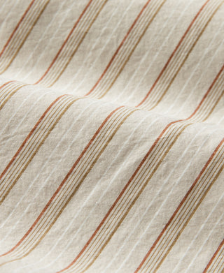 Colour Stripe Band Collar Shirt - Apricot