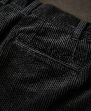 1960s Double Pleated Corduroy Trousers - Black