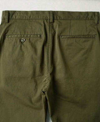 Cotton-Blend Slim Tapered Trousers - Olive