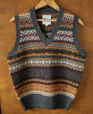 Fair Isle Wool V-Neck Sweater Vest