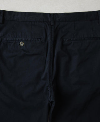 Cotton-Blend Slim Tapered Trousers - Navy