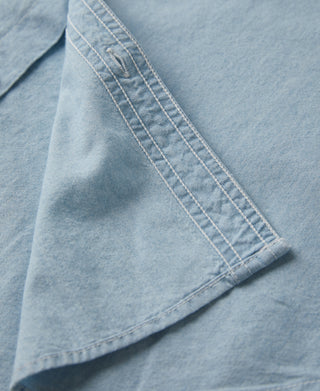Military Wash Chambray Workshirt - Washed Blue