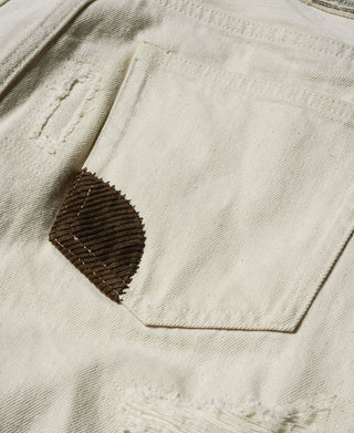 15.5 oz Ecru Selvedge Denim Repair Jeans