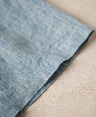 sleeve detail of Yarn-dyed Linen Camp-Collar Shirt - Washed Blue