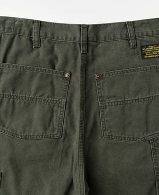 Canvas Double Knee Work Trousers - Dark Olive
