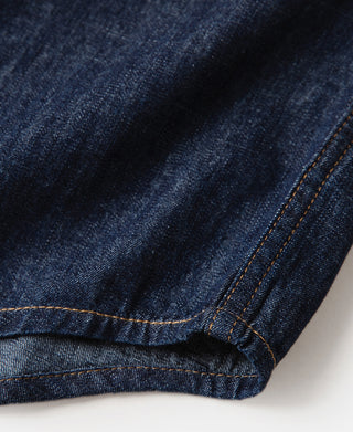 Slub Denim Snap Button Western Shirt - Dark Indigo