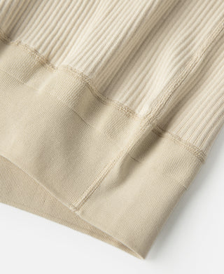Ribbed Long Sleeve Henley T-Shirt - Apricot