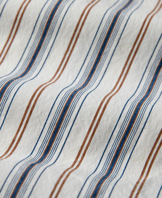 Colour Stripe Band Collar Shirt - White