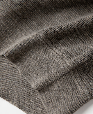 Textured Melange Knit Henley Shirt - Taupe