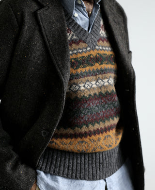 Fair Isle Wool V-Neck Sweater Vest