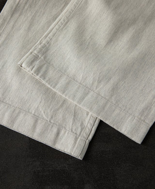 Retro Drawstring Slub Cotton Straight-leg Trousers