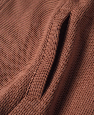 Waffle Cotton Full-Zip Track Jacket - Orange