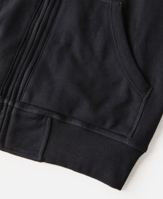 Heavyweight Terry Zip-Up Hoodie - Black