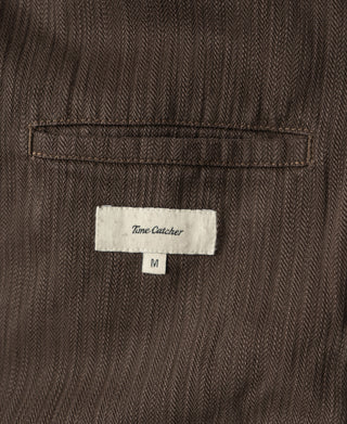 Blazer décontracté à chevrons style années 1930 - Marron