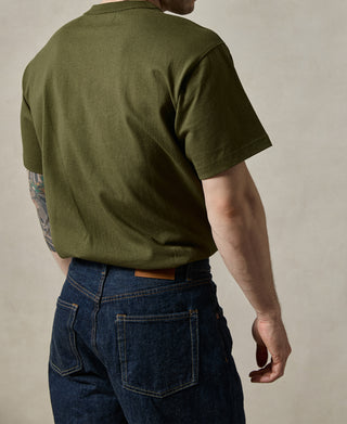 1900s Heavyweight Cotton Jersey Boxy T-Shirt - Olive