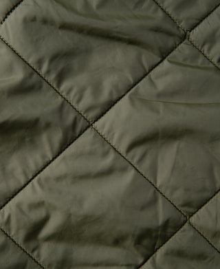 Reversible Diamond Quilted Stand-Collar Jacket - Olive